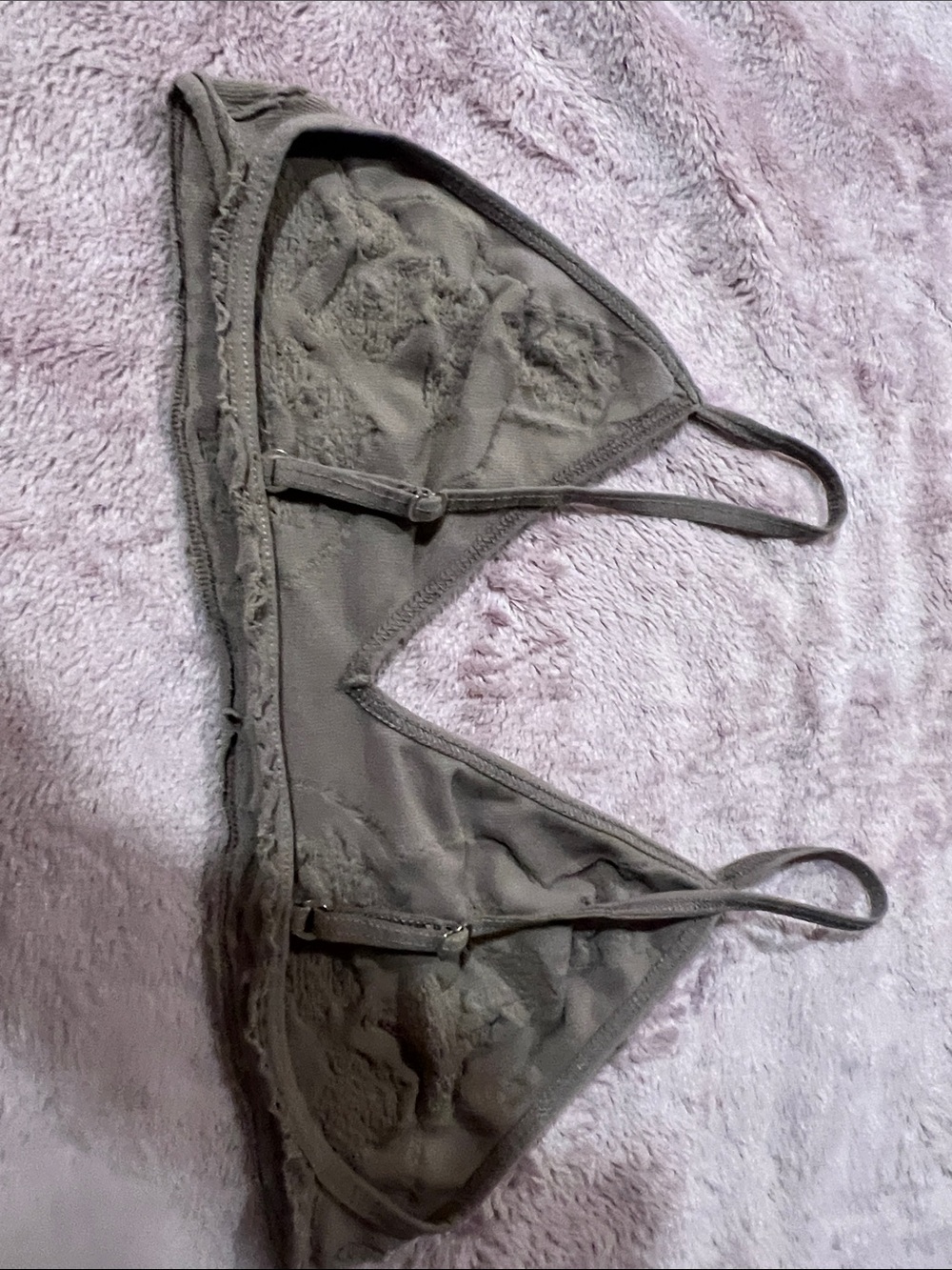 Women’s Light Brown Lace Triangle Bralette - Picture 4 of 6